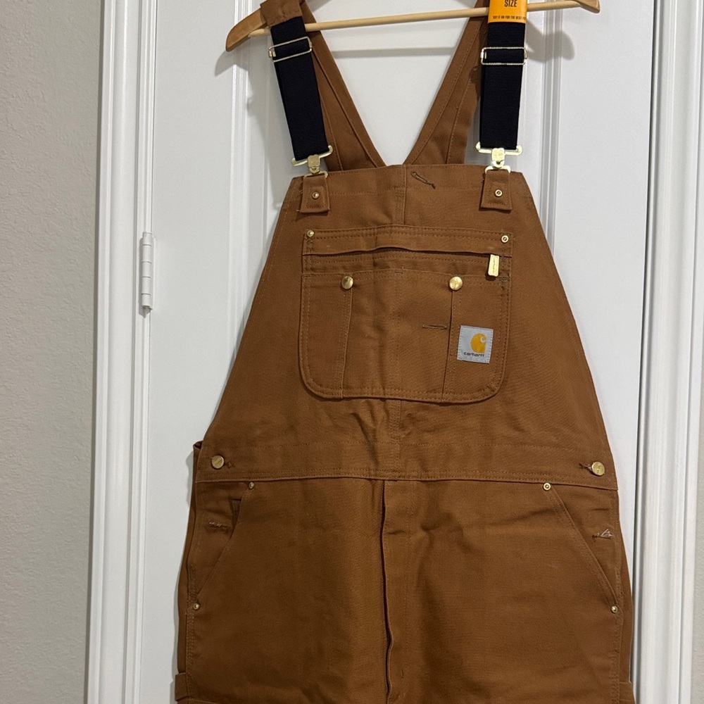 Carhartt Tan Overalls with Black Straps